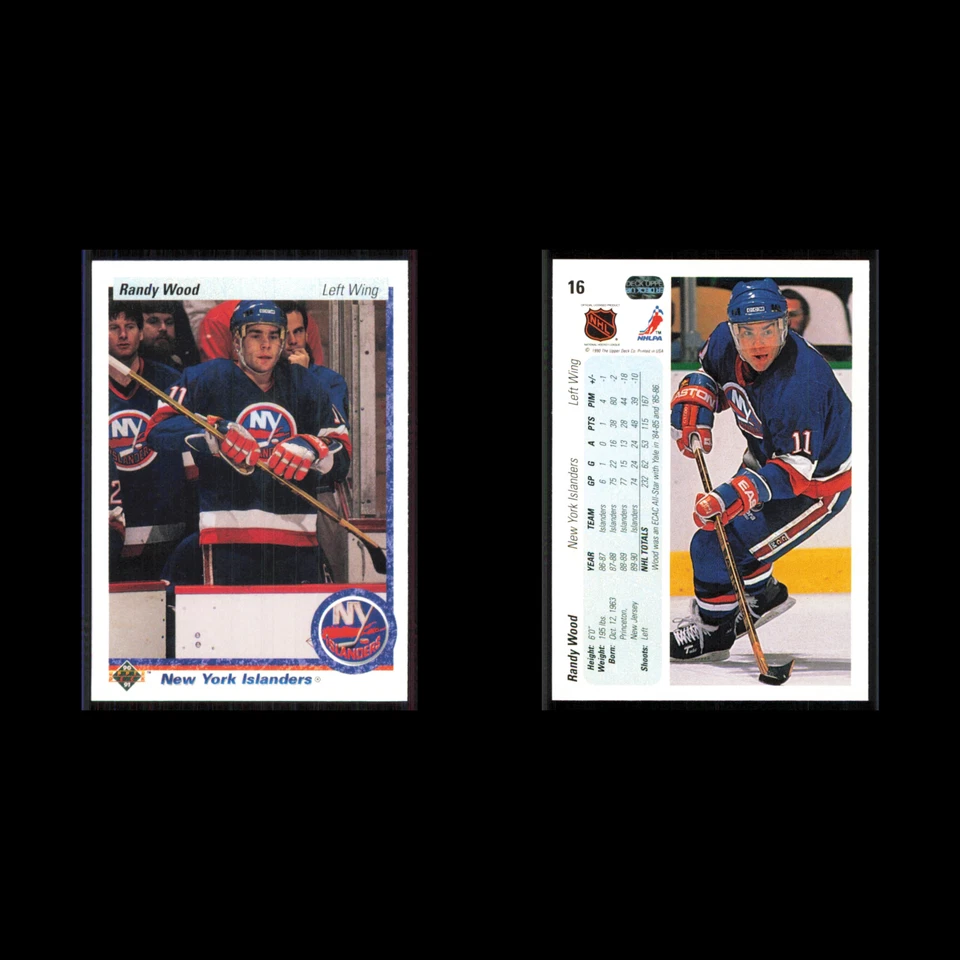 Randy Wood #16 1990 Upper Deck New York Islanders Hockey Card NHL NM - Image 3 of 3
