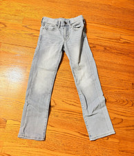 Old Navy Boys Slim Fit Gray Light Wash Denim Jeans, Cotton, Pockets