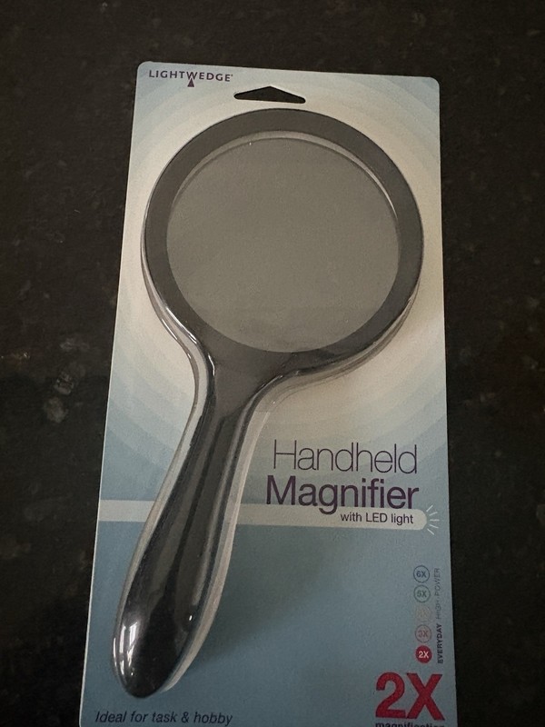 Magnifying Glass 2X Handheld LED Light Magnifier for Reading Inspection Coin