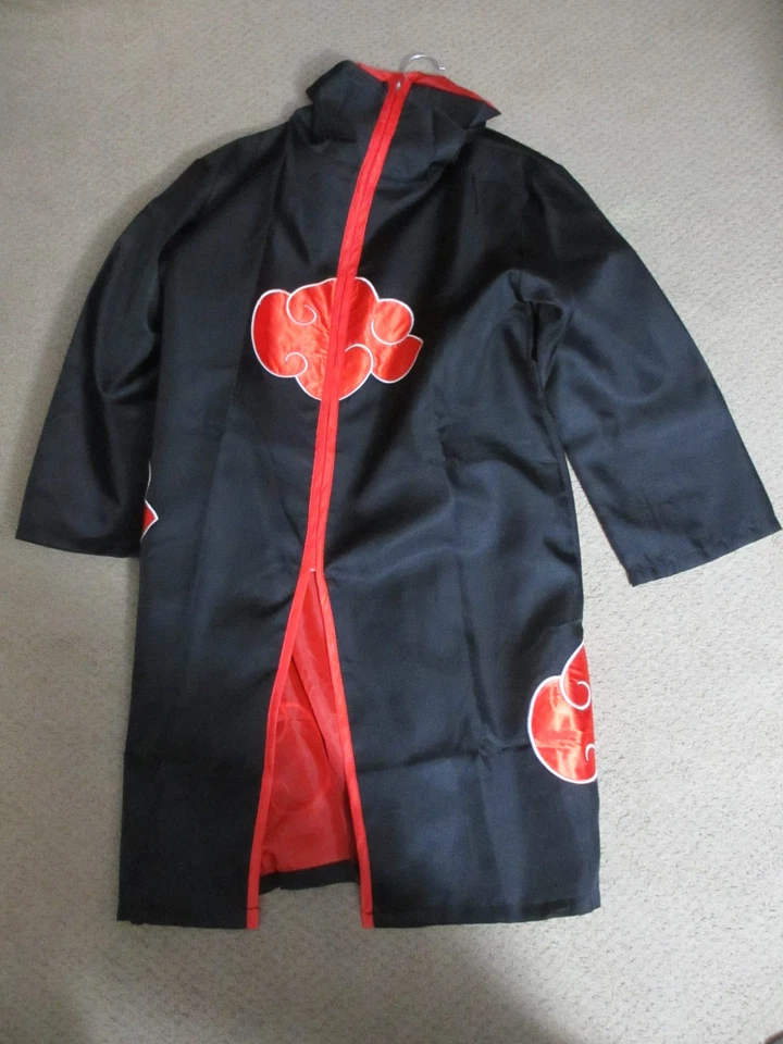 Naruto Anime Akasuki Ninja Cosplay Cloak Unisex Size XS Robe Costume Cape - Image 2 of 4