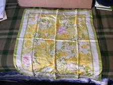 Vintage Avon Scarf Vibrant Floral Print Signed Silky Made in Japan Very Nice
