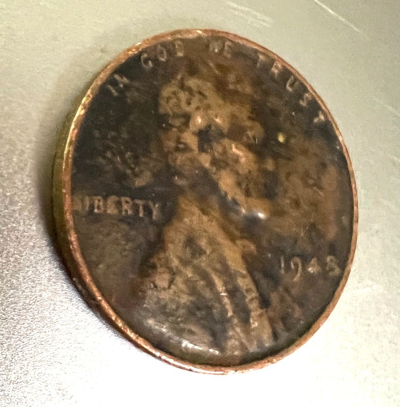 1948 wheat penny No Mint Mark Rare Error on the Rim L in Liberty