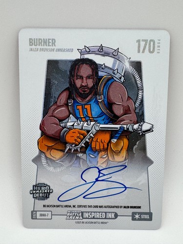 Bo Jackson Battle Arena Burner Steel Auto Hero Unmasked Jalen Brunson JBNA-7