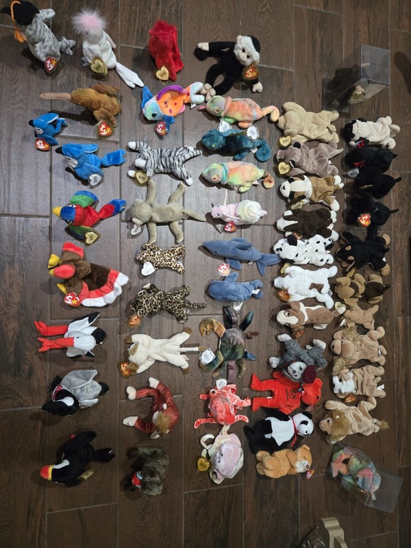 1990's Ty Beanie Babie Stuffed Animal Wholesale Lot Assorted w/ Heart Tag
