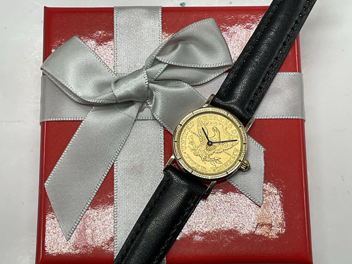 CORUM US Coin Eagle Liberty 22k Yellow Gold Ladies 24.5mm Quartz