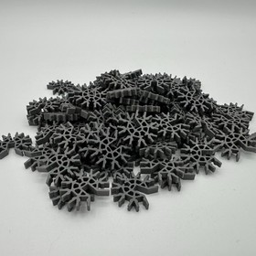100 Micro K'NEX KNEX Dark Gray Connectors 7-Way Lot - OEM - Tiny Sized Parts