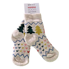 Hanna Andersson Cozy Forest Winter Knit Socks. Size 2/4, 6-12 Months.