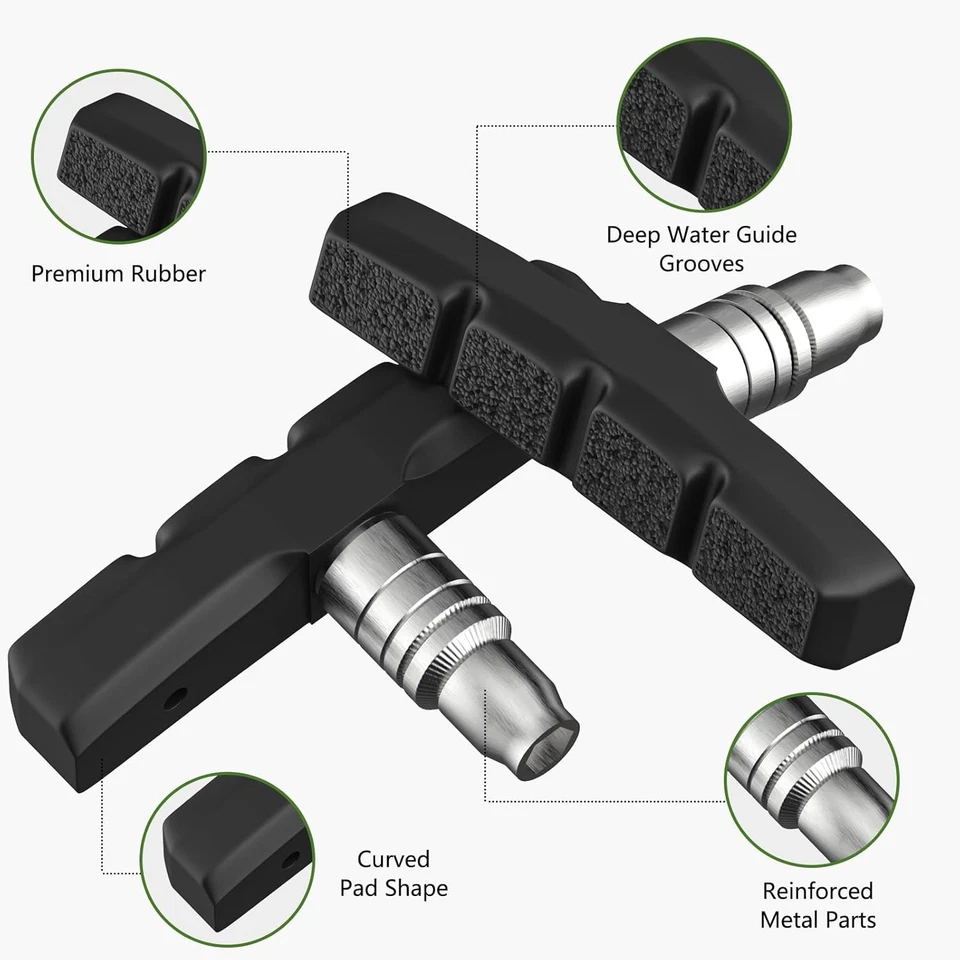 Pastillas de Freno de Bicicleta, Pastillas de Freno V Universales 70mm, Juego de 4 Piezas Pastillas de Freno de Bicicleta de Montaña  Foto 2 de 4
