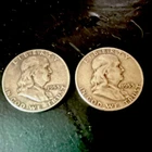 1953 Franklin Silver Half Dollar Lot of 2 Coins 50C Circulated