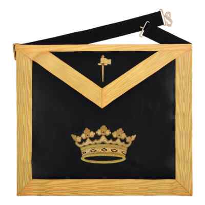 Grand Tiler of Solomon AMD Apron - Hand Embroidery Gold Bullion French Lambskin
