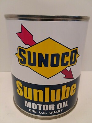 Vintage Sunoco Motor Oil Can 1 qt. -  ( Re-pop Collectible )  