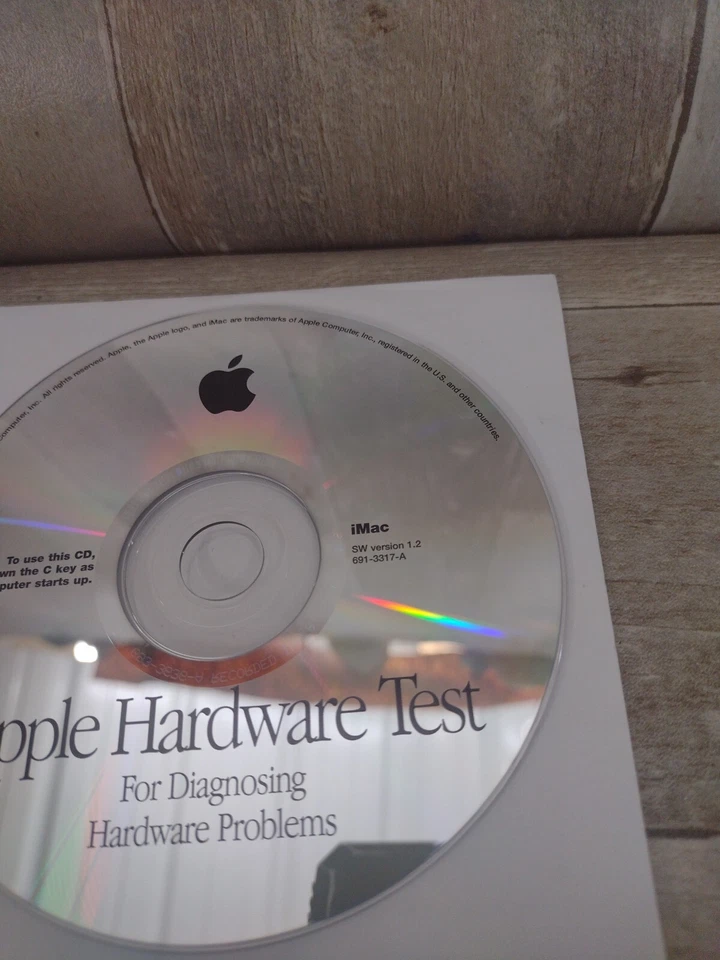 Apple Hardware Test CD DVD iMac OS Software Version 1.2 691-3317-A - Image 2 of 2