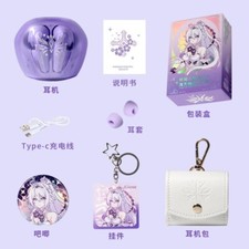 Honkai Impact 3 Kiana Kaslana Wireless Bluetooth Earphone Earbud W/Headphone Bag