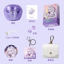Honkai Impact 3 Kiana Kaslana Wireless Bluetooth Earphone Earbud W/Headphone Bag