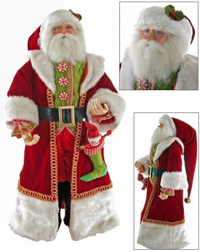 Katherine's Collection Santa Doll Noel Long Coat 28-628074 NEW 24”