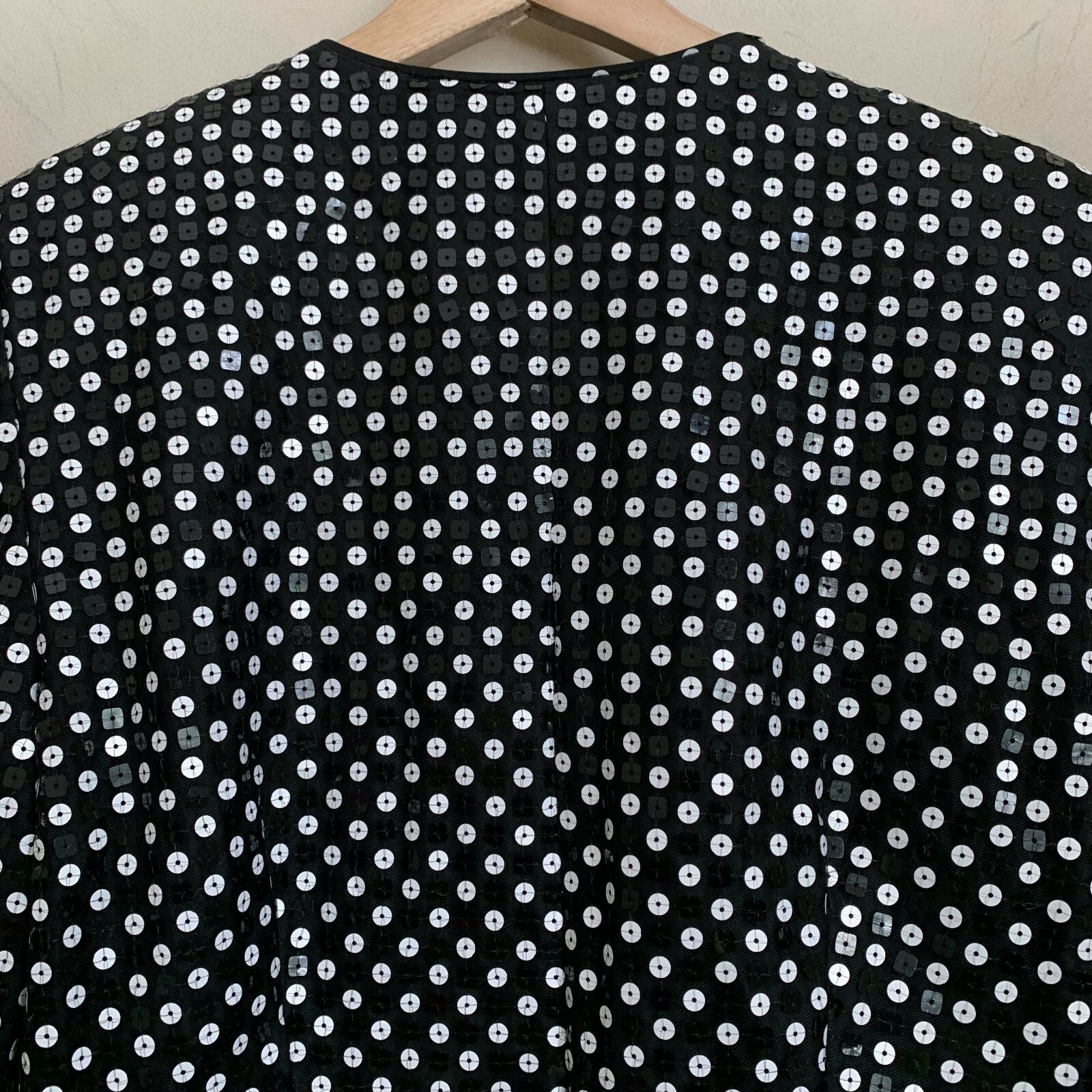 After Five Black Jacket White Sequin Collarless Z… - image 5