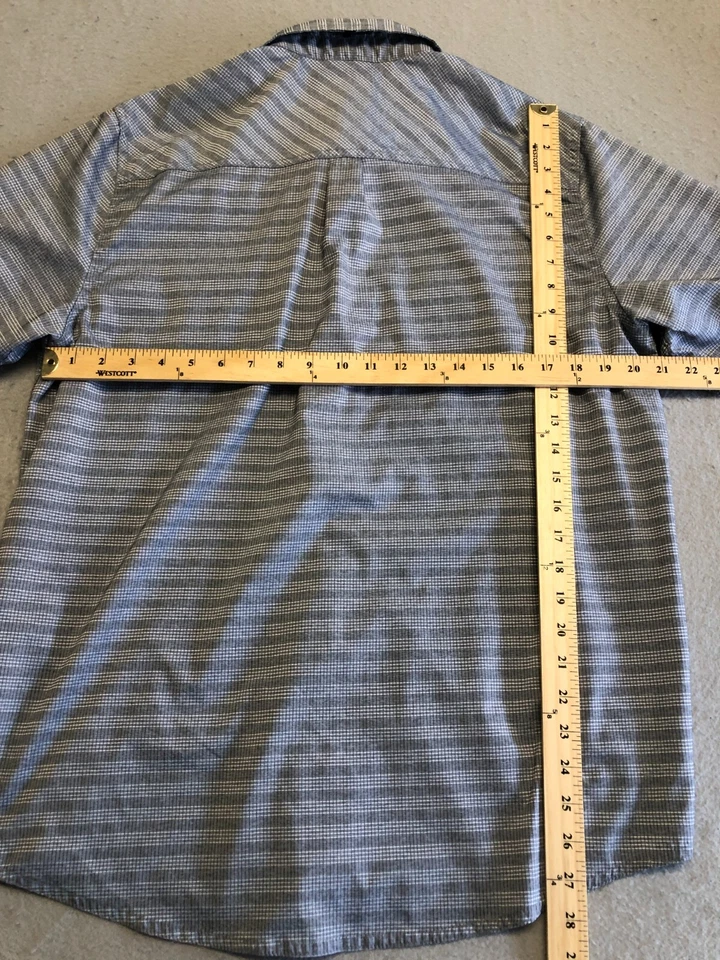 Camisa Gerry con botones para hombre grande gris a rayas al aire libre senderismo bolsillos con cuello Foto 4 de 4