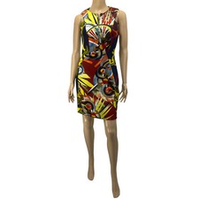 VERSACE Collection Multicolor Printed Sheath Dress