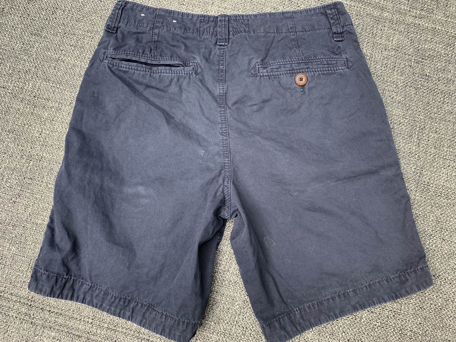 American Eagle Longboard Shorts Mens Washed Out Faded Navy Blue Size 28