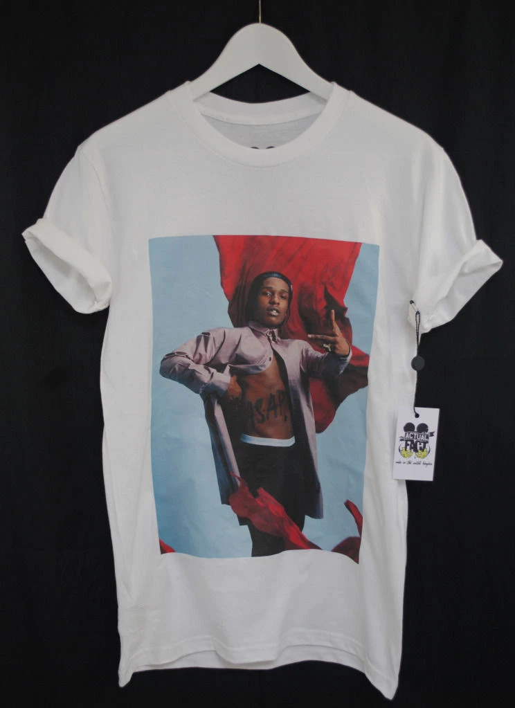 rigdom munching bundet Actual Fact T-Shirt Asap Rocky Red Flag Rap Hip Hop Tee Clothing | eBay