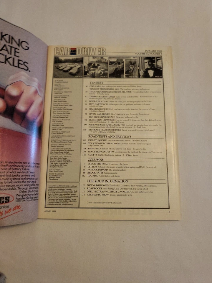 1989 January, Car and Driver Magazine, Ugly Cars, (CP354) - Image 2 of 3