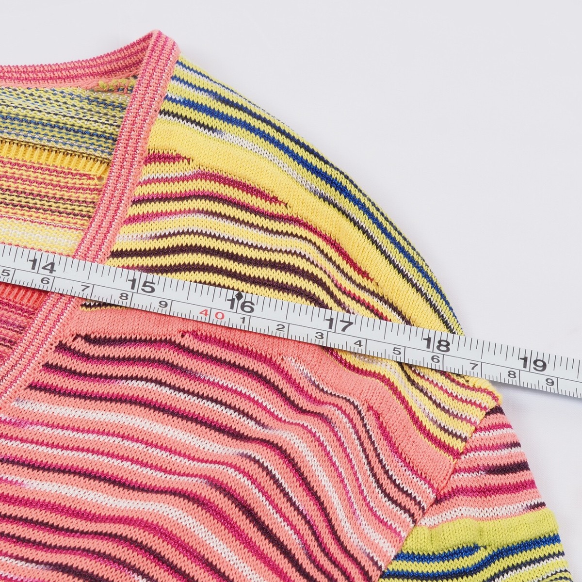 Missoni Vintage Women's Pink Yellow Multicolor Knit Cardigan Tank