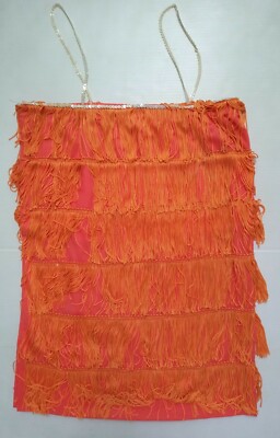 orange flapper dress 1960s Joseph Magnin Neon Orange Fully Fringed Vintage 60s Flapper Dress at 1stDibs