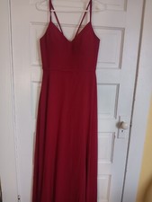 Women's Red Dress Size 8 Azazie Janine Great Condition Burgundy