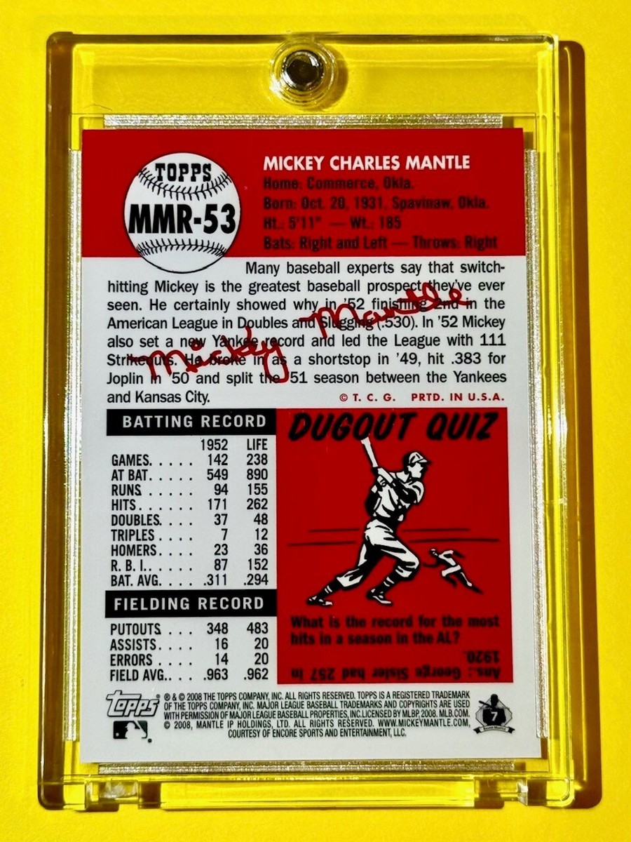 Mickey Mantle RARE TOPPS BLUE CHROME REFRACTOR SP YANKEES