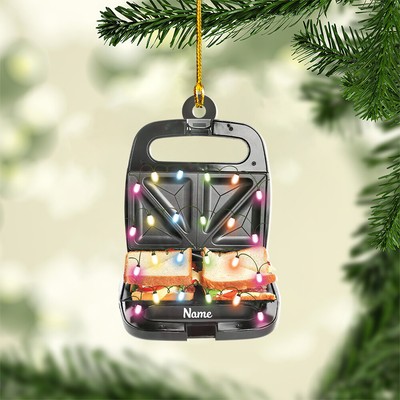 Sandwich Maker Christmas Light Ornament, Xmas Tree Decor, Loved Sandwich