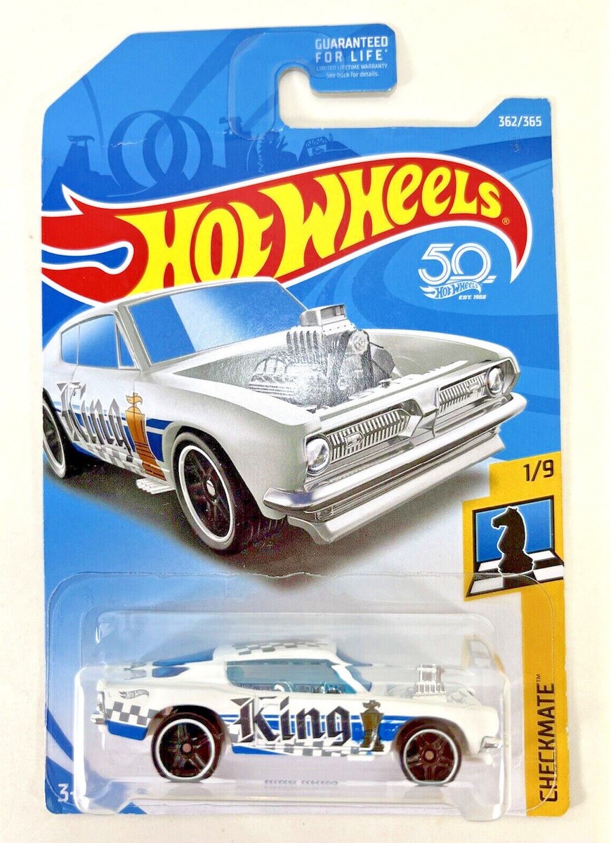 New Hot Wheels KING KUDA PLYMOUTH BARRACUDA Checkmate WHITE BLUE