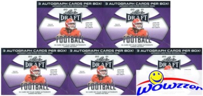 (5) 2021 Leaf Draft Football PREMIUM HOBBY Factory Sealed Blaster Box-15 AUTOS 