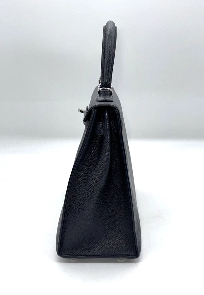 Hermes Kelly Sellier 28 Negro Epsom Paladio Herrajes Foto 3 de 4