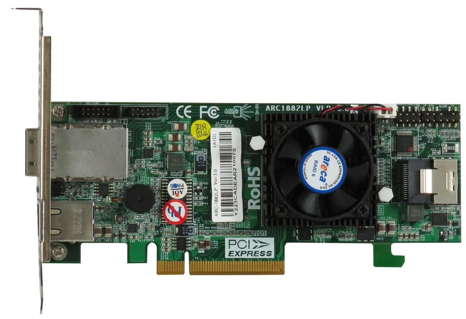 Raid Controller Card Areca ARC-1882LP Raid 1Gbps SAS Pci-e 1x SAS (SFF-8088) - Image 2 of 2