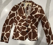 Moschino Cheap & Chic Giraffe Print Two Button Jacket Size SM - MED Italy Made