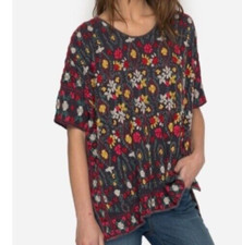 NEW JOHNNY WAS SIBYLL HEAVILY EMBROIDERED BLOUSE TUNIC BOHO LARGE XL RARE 328