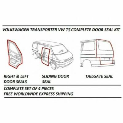 Volkswagen Transporter 5 VW T5 Complete Door Seal Kit 2004-UP
