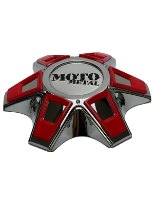 Moto Metal MO969 Chrome Red Inserts Wheel Center Cap W/Screws M
