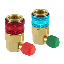 2x R134a Low High Quick Connector Adapter Coupler Auto A/C Manifold Gauge HVAC
