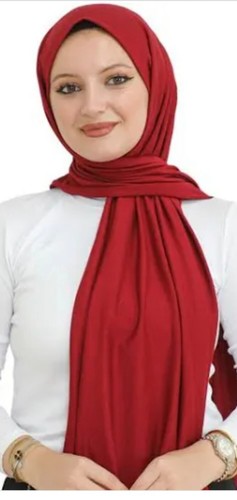 HIJAB SCARF HEADCOVER SHAWL WRAP LOT OF 3 1 RED 1 WHITE 1 LIGHT BROWN 70"×30" - Picture 2 of 8