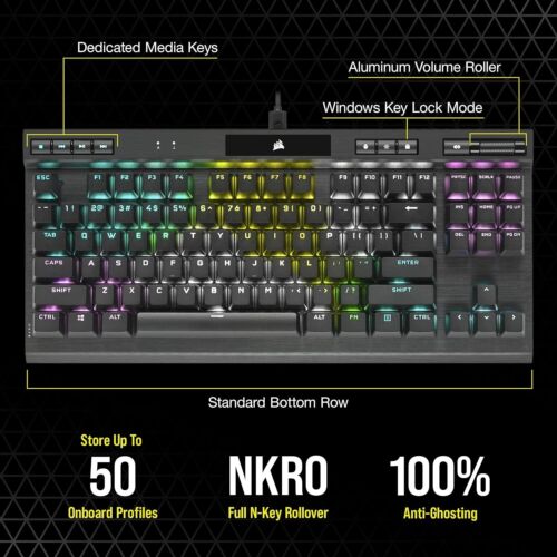 Corsair K70 RGB TKL CHAMPION SERIE schlüssellos optisch-mechanisch - Bild 7 von 9