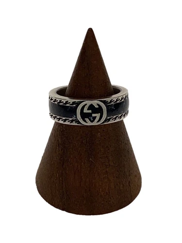 Anello Gucci SV925 #10 Nero Uomo 645573 J8410 1064 ad incastro