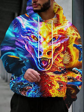 Fire and Ice Dragon Duality 3D All Over Print Hoodie - Adult Kid