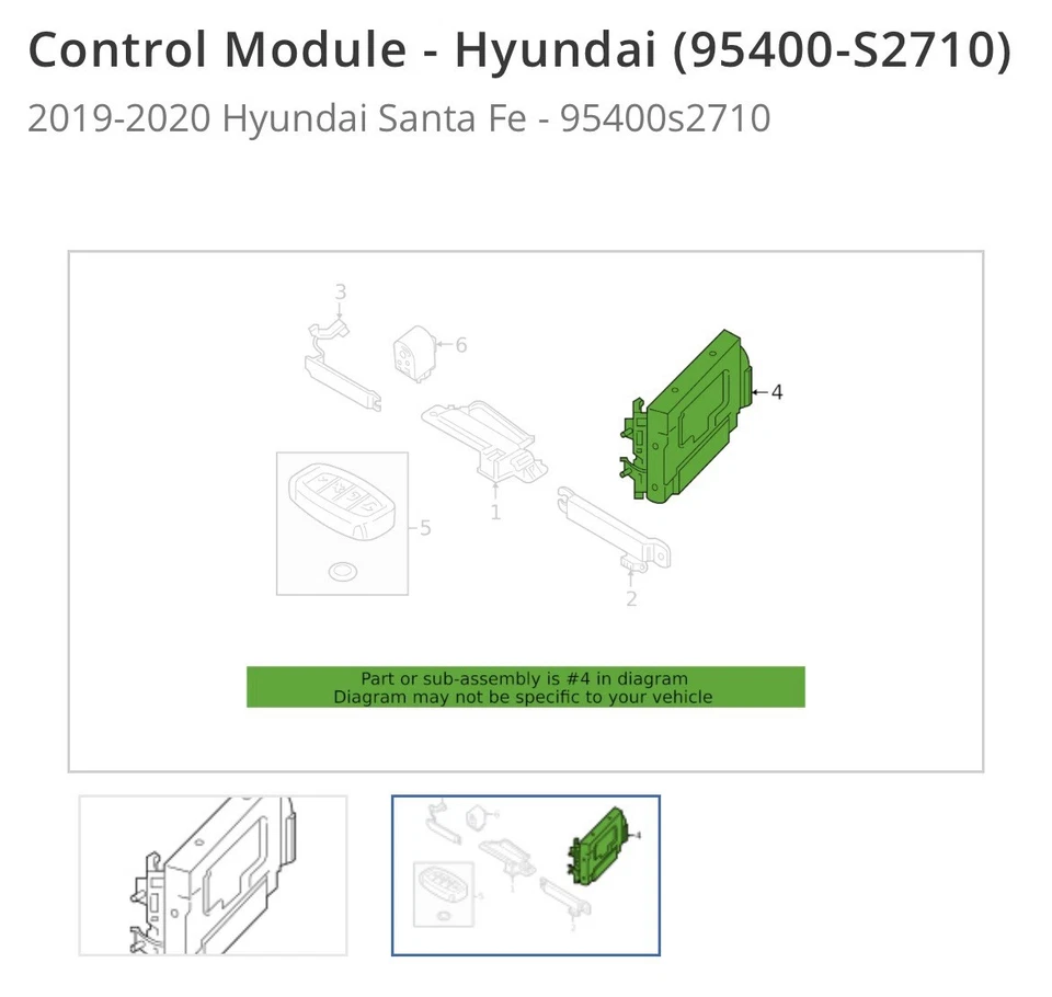 Control Module - Hyundai (95400-S2710) 2019-2020 Hyundai Santa Fe - Brand New - Image 2 of 4