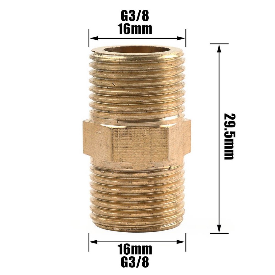 Brass G 3/8 Male To G 3/8 Male Adapter Pipe Fitting Threaded Connector ...