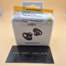 Shokz OpenDots 2 Open-Ear Clip-On True Wireless Bluetooth Earbuds - Black -New