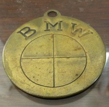 Vintage Bmw Car Brass Keychain Fob Large 2 60s-70s