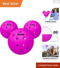 Franklin X-40 Outdoor Pickleballs - 3 Pack, USA Approved, Durable Precise