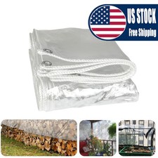 Waterproof Clear Patio Tarp PVC Cover with Grommets Patio Cover