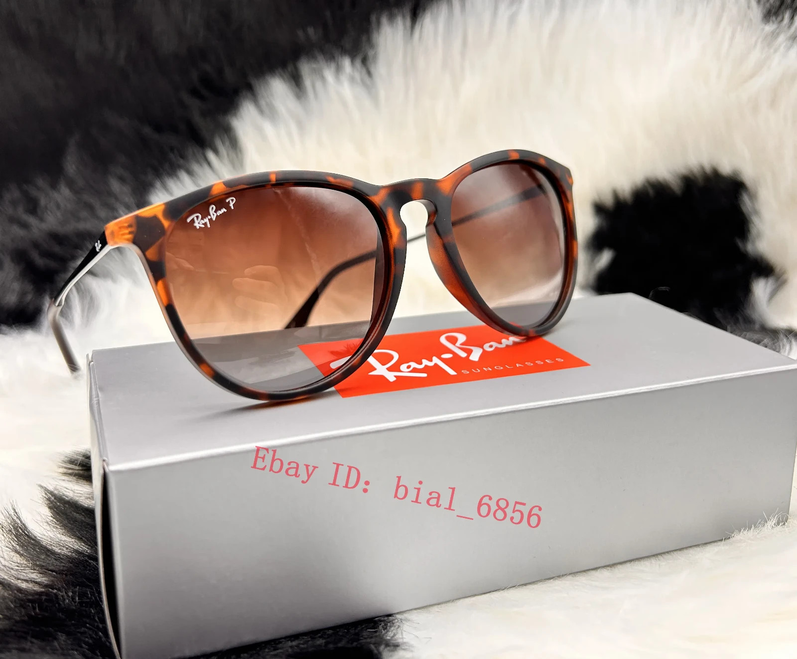 Ray-Ban Erika RB4171 Polarized Sunglasses Tortoise Frame Brown Gradient Lens UV